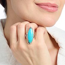 Chaco Canyon Sterling Silver Campitos Turquoise Elongated Ring