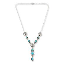 Chaco Canyon Sterling Silver Campitos Turquoise Lariat Necklace