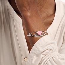 Chaco Canyon Sterling Silver Heart-Shape Pink Conch Cuff Bracelet