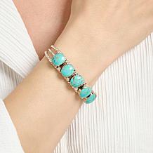 Chaco Canyon Sterling Silver Kingman Turquoise 5-Stone Cuff Bracelet