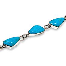 Chaco Canyon Sterling Silver Kingman Turquoise Station Link Bracelet