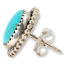 Chaco Canyon Sterling Silver Kingman Turquoise Stud Earrings