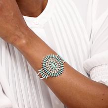 Chaco Canyon Sterling Silver Needlepoint Turquoise Cuff Bracelet