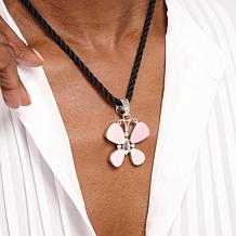 Chaco Canyon Sterling Silver Pink Conch Shell Butterfly Pendant
