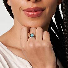 Chaco Canyon Sterling Silver Sleeping Beauty Turquoise Oval Stone Ring