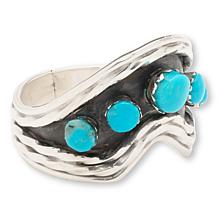 Chaco Canyon Sterling Silver Sleeping Beauty Turquoise Chevron Ring