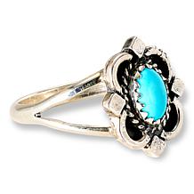 Chaco Canyon Sterling Silver Sleeping Beauty Turquoise Oval Ring