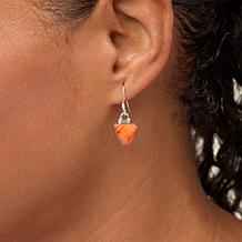 Chaco Canyon Sterling Silver Triangular Gemstone Drop Earrings