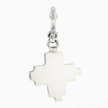 Chaco Canyon Sterling Silver Turquoise Heart in Cross Charm/Pendant