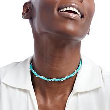 Chaco Canyon Turquoise & Pearl Twist Choker Necklace