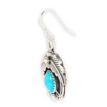 Chaco Canyon Turquoise Double Leaf Earrings with French Wire