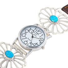 Chaco Canyon Turquoise Leather Strap Watch