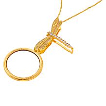 Charles Garnier Gold-Plated CZ Dragonfly Magnifier Adjustable Necklace