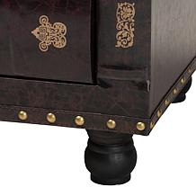 Charlier Faux Leather Upholstered Wood Storage Ottoman