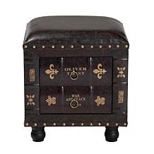 Charlier Faux Leather Upholstered Wood Storage Ottoman