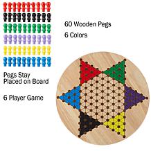 Chinese Checkers Game Set w/ 11 quot; Wooden Board   Traditional Pe...