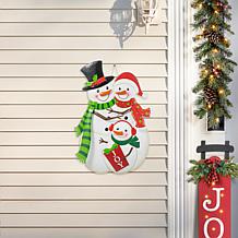 Christmas Metal Snowman Family Yard Stake or Standing Decor