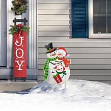 Christmas Metal Snowman Family Yard Stake or Standing Decor