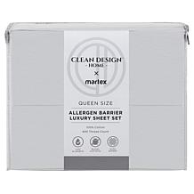 Clean Design Home 100% Cotton Allergen Barrier 400TC CalKing Sheet Set
