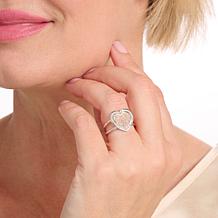 Colleen Lopez 3/8ctw Brown & White Diamond Pavé' Heart Ring 