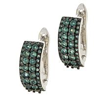 Colleen Lopez 4-Row Gemstone Sterling Silver Leverback Earrings