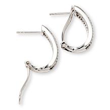 Colleen Lopez Black Spinel and White Zircon Half Hoop Earrings