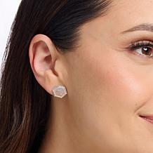 Colleen Lopez Champagne Diamond and White Sapphire Stud Earrings