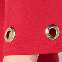 Colleen Lopez Crepe Knit Top with Grommets