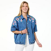 Colleen Lopez Embroidered Denim Jacket