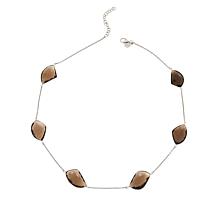 Colleen Lopez Faceted Smoky Quartz Station Sterling Silver Necklace