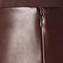 Colleen Lopez Faux Leather Midi Skirt with Fringe