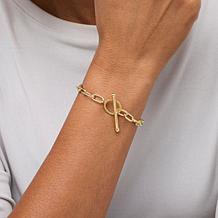 Colleen Lopez Gold-Plated 1/4ctw Colored Diamond Toggle Bracelet