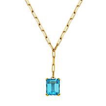 Colleen Lopez Gold-Plated Gemstone Drop Paperclip Chain Link Necklace