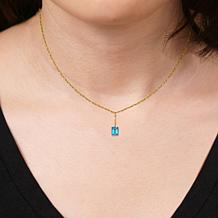 Colleen Lopez Gold-Plated Gemstone Drop Paperclip Chain Link Necklace