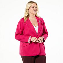 Colleen Lopez Knit Blazer with Jeweled Sleeve