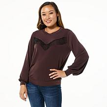 Colleen Lopez Conversational Sequin Heart Sweater - 23344461