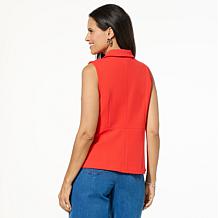 Colleen Lopez Knit Vest with Rhinestone Buttons