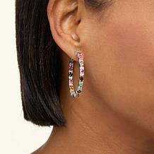 Colleen Lopez Multi-Cut Gemstone Inside/Outside 1.5" Hoop Earrings