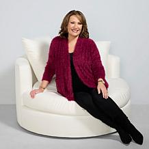 Colleen Lopez Open-Front Eyelash Cardigan