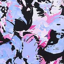 Colleen Lopez Printed Mixed Media Cold Shoulder Dress