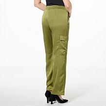 Colleen Lopez Satin Pull-On Cargo Pant