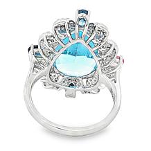 Colleen Lopez Sky Blue Topaz, Sapphire and Diamond Ring