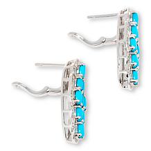 Colleen Lopez Sleeping Beauty Turquoise and Zircon Cluster Earrings