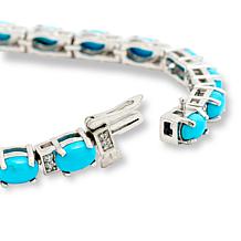 Colleen Lopez Sleeping Beauty Turquoise and Zircon Line Bracelet