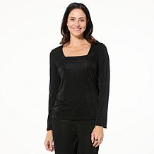 Colleen Lopez Square Neck Top with Bell Sleeves