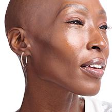 Colleen Lopez Sterling Silver 1/4ctw Diamond Hugger Hoop Earrings