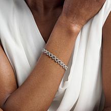 Colleen Lopez Sterling Silver Blue & White Diamond Heart Bracelet