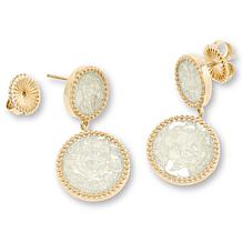Colleen Lopez Sterling Silver Diamond Slice Drop Earrings
