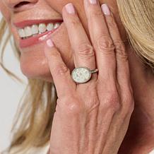 Colleen Lopez Sterling Silver Diamond Slice Oval Ring