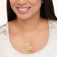 Colleen Lopez Sterling Silver Gemstone Confetti Heart Drop Necklace